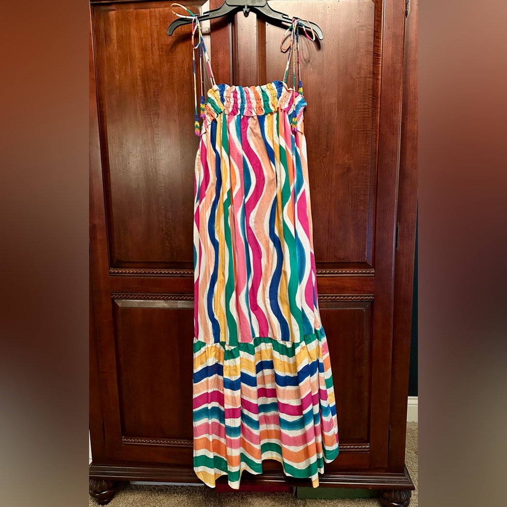 FARM Rio Multicolor Striped Maxi Dress
